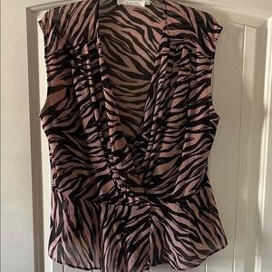 ASTR Zebra Print Blouse - Pink and Black